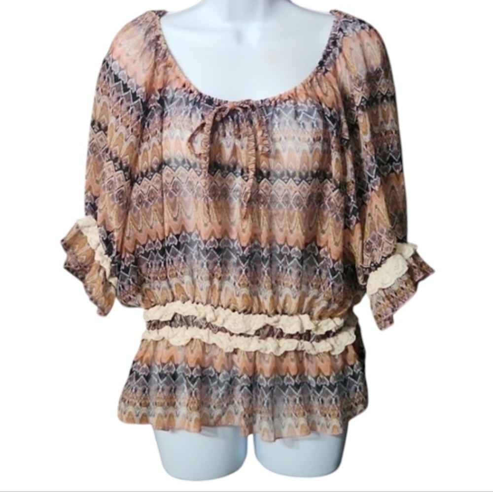 Ya Los Angeles Multicolor Peplum Top